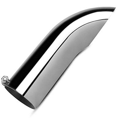 2.5" In Angle Cut Stainless Steel Turn Down Outlet Exhaust Tip 3" Out 12" Long - Foto 4