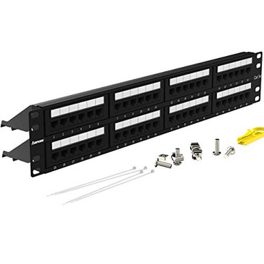 AMPCOM Premium Series CAT5-5e 48 Ports Patch Panel Rack Mount - 2U 19 ...
