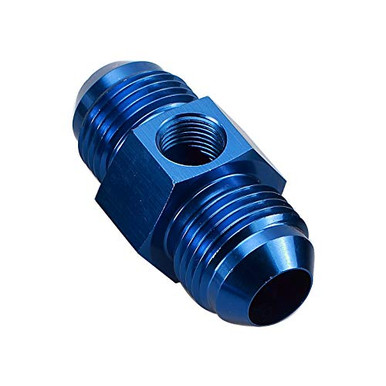 ADLERSPEED Blue AN8 Male To 8AN Female Adapter With 1/8 NPT Gauge Port