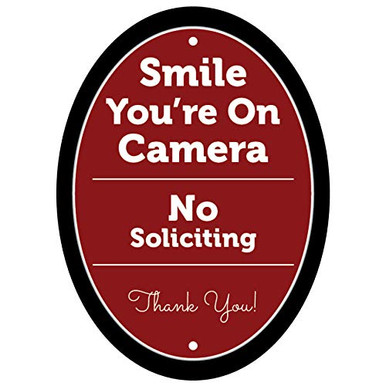 7-5 x 10-5 Solid Aluminum Sign - No Soliciting Sign for House ~ Smile ...
