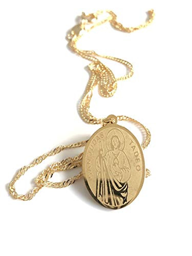 Saint Jude Pendant 18K Gold Plated 19 Inches Chain Catholic Saints ...