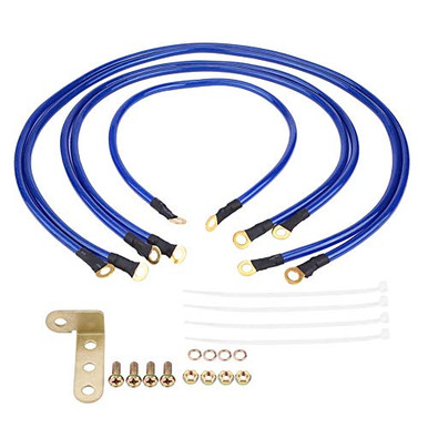 GOTOTOP Car Ground Wire Universal Blue 5 Cooper Engine Ground Wire ...