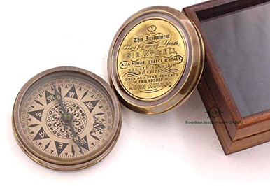 Roorkee Instruments India Compass with Glass Top Wood Case-Vintage ...
