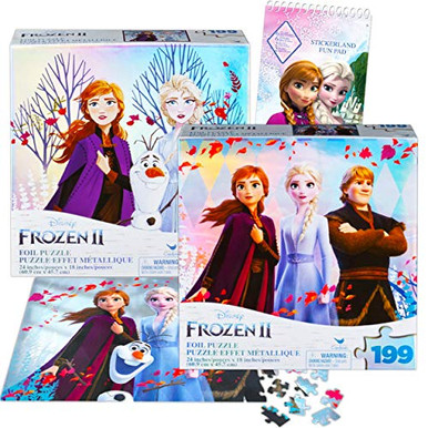 Disney Frozen Puzzles Super Set ~ 2 Pack Foil 199 Pcs Frozen Jigsaw ...
