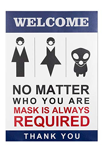 Signs for Businesses -Blue-5pcs Face Mask Required Sign - Social ...