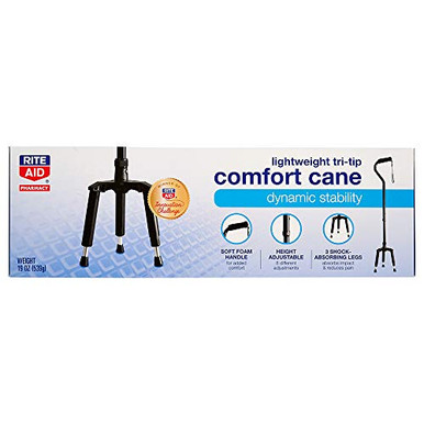 Rite Aid Lightweight Tripod Walking Cane with Dynamic Stability - Shock ...