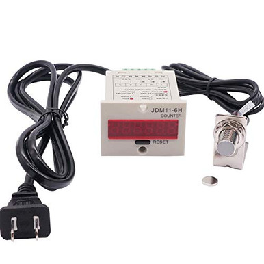 Compteur Numérique Digital LED 6 Digits 0-999999 - Alimentation 110-220V - Avec Capteur Hall - Neuf