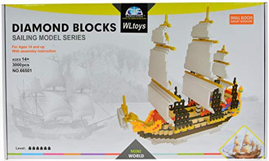 Tall sail Ship Micro Blocks Set with 3000 Bricks - Warehousesoverstock
