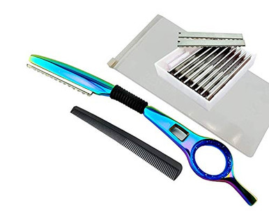 New Rainbow Hair Thinning Razor with grip Feather Styling Hair Styling ...