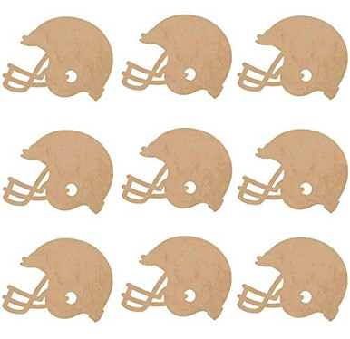 Unfinished Wooden Football Helmet Cutouts 4-7 X 3-6 -Pack of 9- Natural ...