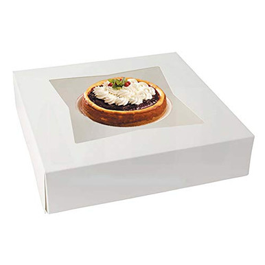 pie boxes with window 9x9 White Kraft Paperboard Auto-Popup Window CAKE ...