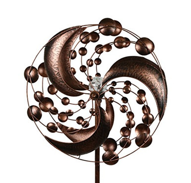 Solar System Style Kinetic Wind Garden Spinner with Solar Powered Light ...