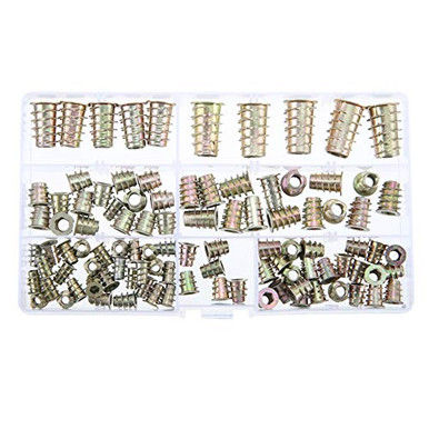 M8 X 20mm Wood Insert Nuts – 20-Pack, Carbon Steel, Hex Socket Drive, Zinc Plated, For Furniture & Woodworking Projects