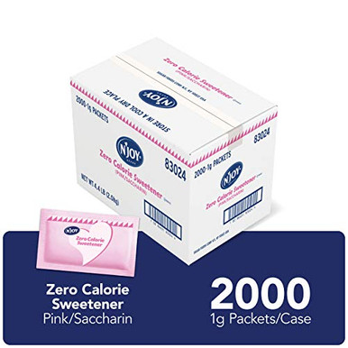 Pink Packet NJoy Zero Calorie Sweetener Pink Saccharin Packets Kosher Gluten Free ...