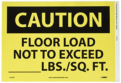 NMC C87PB CAUTION - FLOOR LOAD NOT TO EXCEED ----- LBS-SQ- FT - 14 in ...