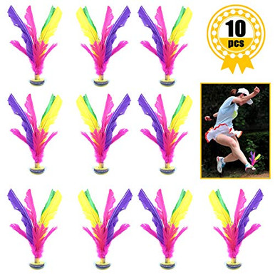 8 Pack Chinese Jianzi Kick Shuttlecock - Colorful Feather Footbag For Outdoor Exercise & Fun