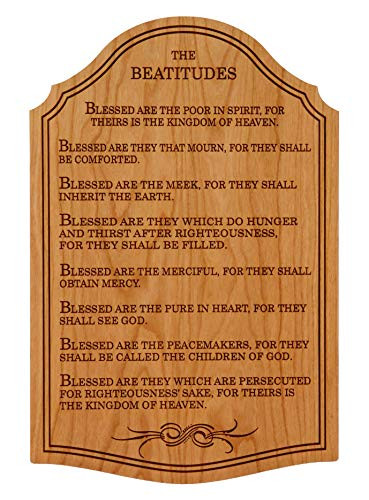 The Beatitudes - Laser Engraved Solid Cherry - Decorative Wall Art Sign ...