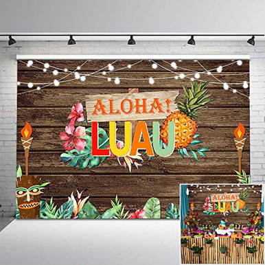 Mocsicka Hawaiian Luau Party Backdrop Aloha Birthday Photo Background ...