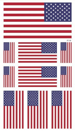 Supperb American Flag Temporary Tattoo Kit USA Flag Temporary Tattoos ...