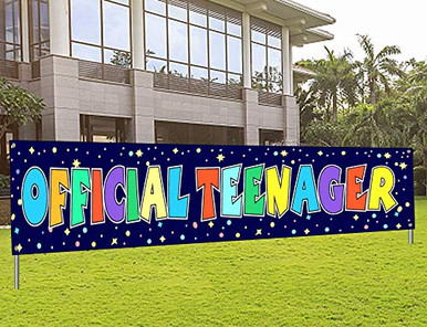 Official Teenager Yard Sign Banner 13th Birthday Banner Birthday Party