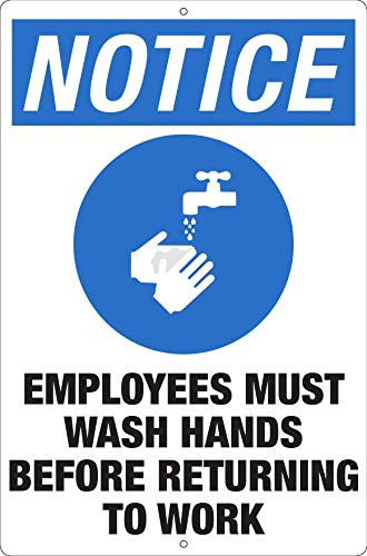 Hayloft Employees Must Wash Hands Sign - Wash Your Hands Before ...