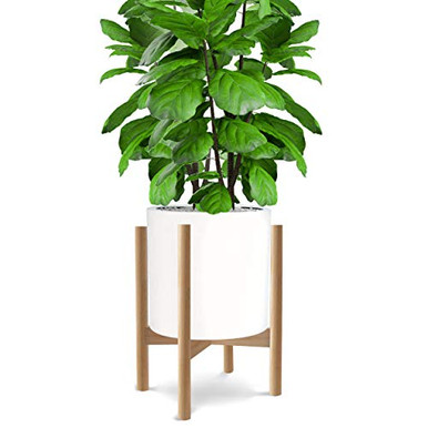 Honest Mid Century Modern Wood Indoor Plant Stand -Plant and Pot NOT ...