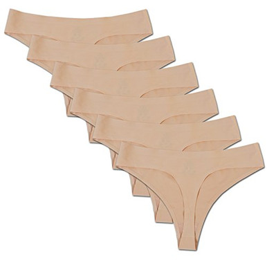 Mid Rise String Buankoxy 6 Pack Womens Thongs Mid-Rise Seamless Underwear G-Strings ...