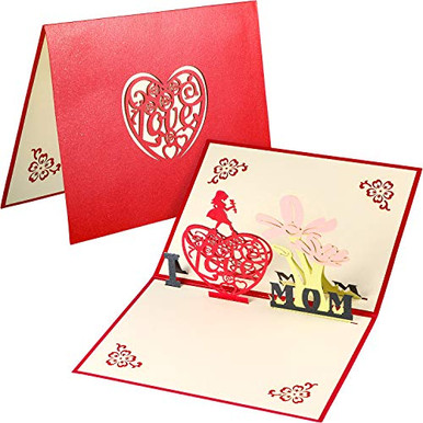 3D Pop up Mothers Day Greeting Cards Flower Thank You Cards Birthday ...