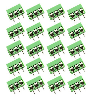 Tegg 20 PCS 5mm 3 Pin Screw Terminal Block Connector PCB Mount for ...