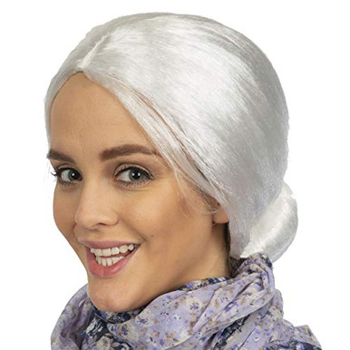 Skeleteen White Old Lady Wig - White Granny Costume Accessories Wig