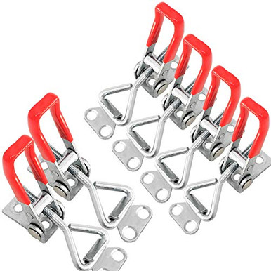 6-Pack Adjustable Toggle Clamp – Black Pull Latch, 360 Lbs Holding Capacity, Quick Release, For Cabinets, Cases, Trunks & Doors (Galvanized Iron)
