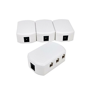 4 Pack 2510 6 Port Male Plug LED Cabinet Light Hub Splitter Adapter ...
