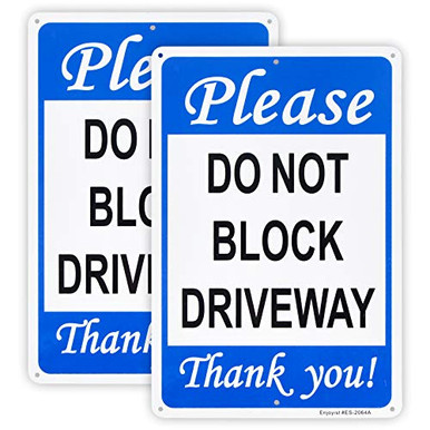2-Pack Please Do Not Block Driveway Thank You Sign?No Parking Sign?12x ...