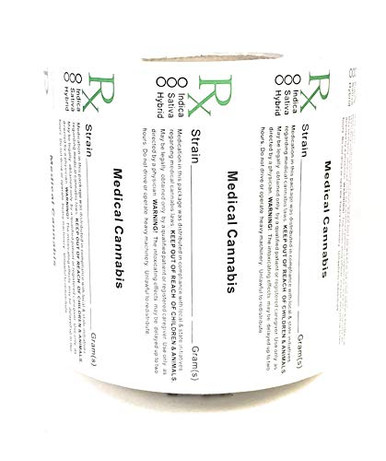 Certified Rx Label ROYPACK Medical Rx Labels Generic 1000 per Roll Government Warning ...