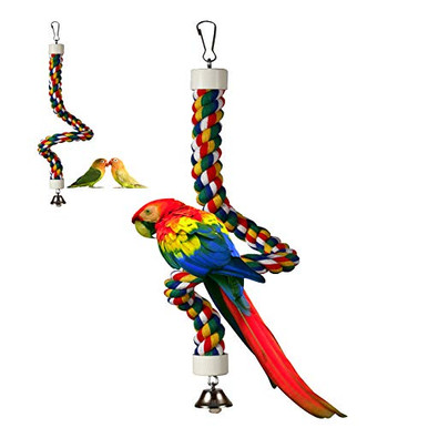 ILESON Bird Rope Perches Stand Ladder Toys for Parrots Parakeets ...