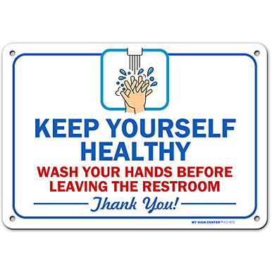 Wash Your Hands Before Leaving The Restroom Sign 7 x 10 Industrial ...