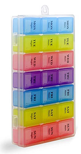 7 Days Pill Holder Organizer Tablet Box Weekly Medication Case Daily AM ...