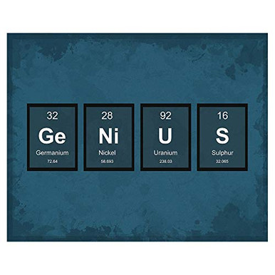 GENIUS Periodic Table of Elements Classroom Decor Prints - 8 x 10 ...