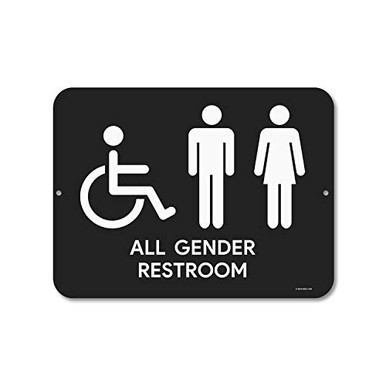 Honey Dew Gifts Bathroom Sign All Gender Restroom Sign 9 inch by 12 ...