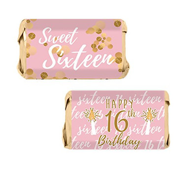 Sweet Sixteen 16th Birthday Party Mini Candy Bar Wrapper Stickers, 54 ...