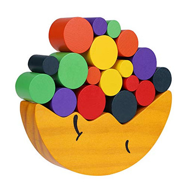 TOWO Wooden Stacking Boxes Rainbow Colours-Nesting And Sorting Cups Blocks For Toddlers-Stacking Cubes Educational Learning Toys For 2 Years Old Montessori Materials