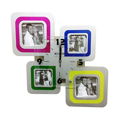 Square Frame Clock Creative Motion Clock with 4 Square Frames - Warehousesoverstock