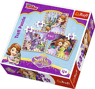 Trefl 3-in-1 Disney Sofia The First and Her Friends Puzzle 106 Pieces ...