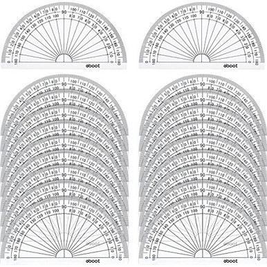 eBoot 20 Pack Plastic Protractor, 180 Degrees Protractor for Angle ...