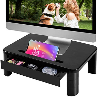 Vplus Compuer Monitor Stand Riser with Drawer Built with Storage Drawer ...