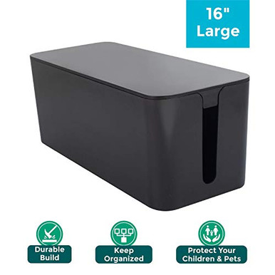 16 Cable Management Box - Power Strip Cords Surge Protector Hiding