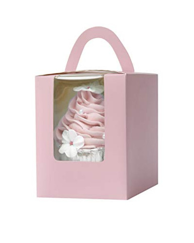 Yotruth Rose Gold Cupcake Boxes with Window and Insert