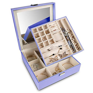 Frebeauty Jewelry Organizer Box 2-Layer Jewelry Box Organizer Storage ...