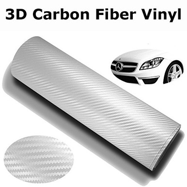 Foglio In Vinile 3D Effetto Fibra Di Carbonio, Tessuto Saia, Autoadesivo, Resistente UV, Rotolo Da 0,3x2,5 M, Per Interni Auto E Oggetti