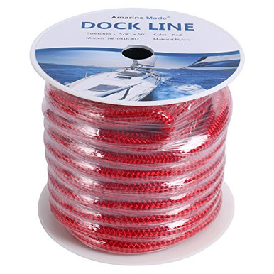 Precision Auto Labs Twisted Nylon Anchor Rope – 1/2" X 100ft Three-Strand Boat Dock Line